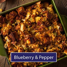 Blueberry and pepper stuffing mix