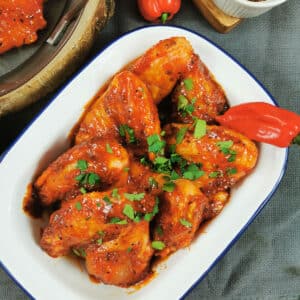 AVO Lafiness Buffalo Marinade on Chicken Wings