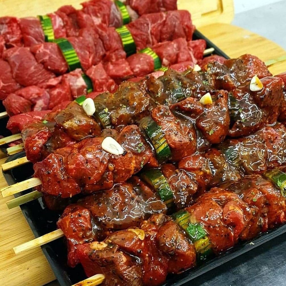 Mighty Steak Skewers with AVO Lafiness Black Garlic Marinade