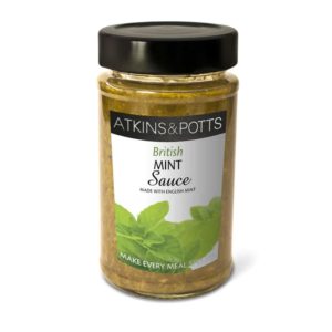 Previous pack design of Atkins & Potts British Mint Sauce With English Mint