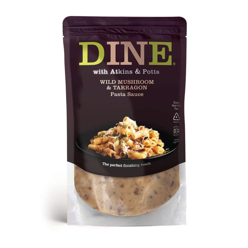 DINE IN with Atkins & Potts Wild Mushroom & Tarragon Pasta Sauce