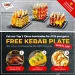 May 2022 Promo - FREE KEBAB PLATE with our top 3 Marinades