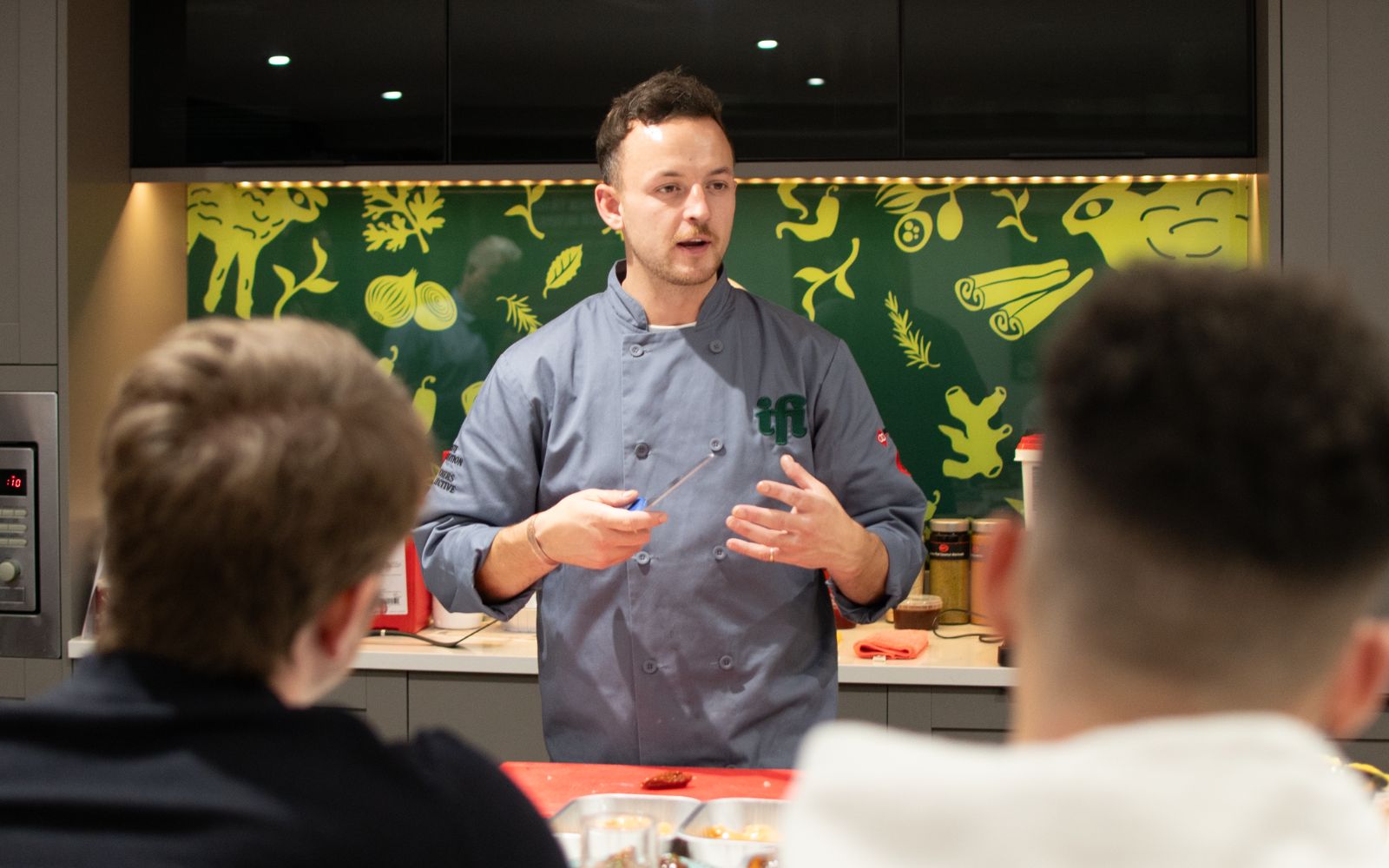 IFI Key Account Manager, Peter Rushforth, showing key seasonal flavour concepts for customers in IFI’s demonstration kitchen.