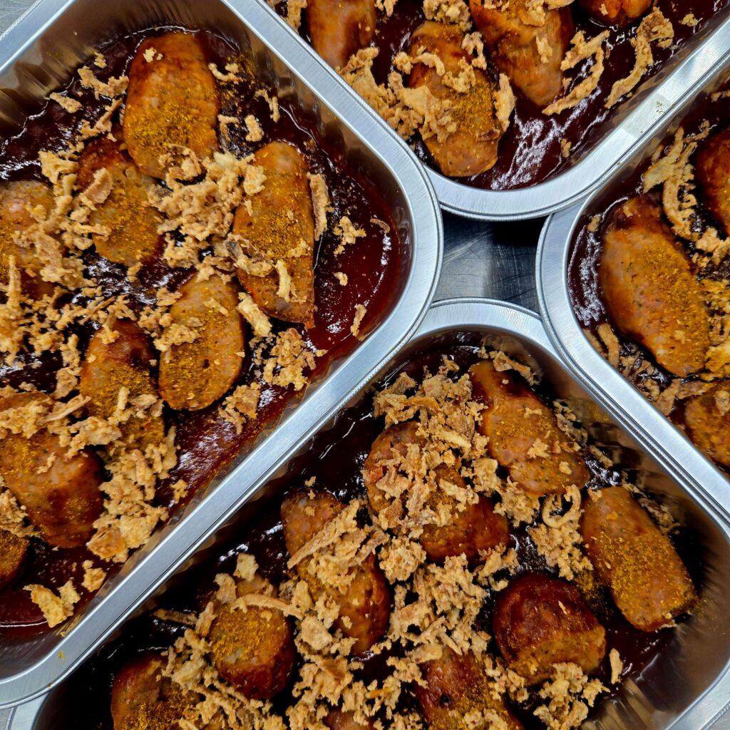 Gigli's Butchers in Lytham displaying Oktoberfest recipes in their shop counter
