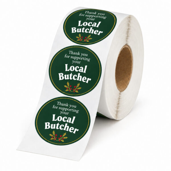 Thank You for Supporting Your Local Butcher Christmas labels